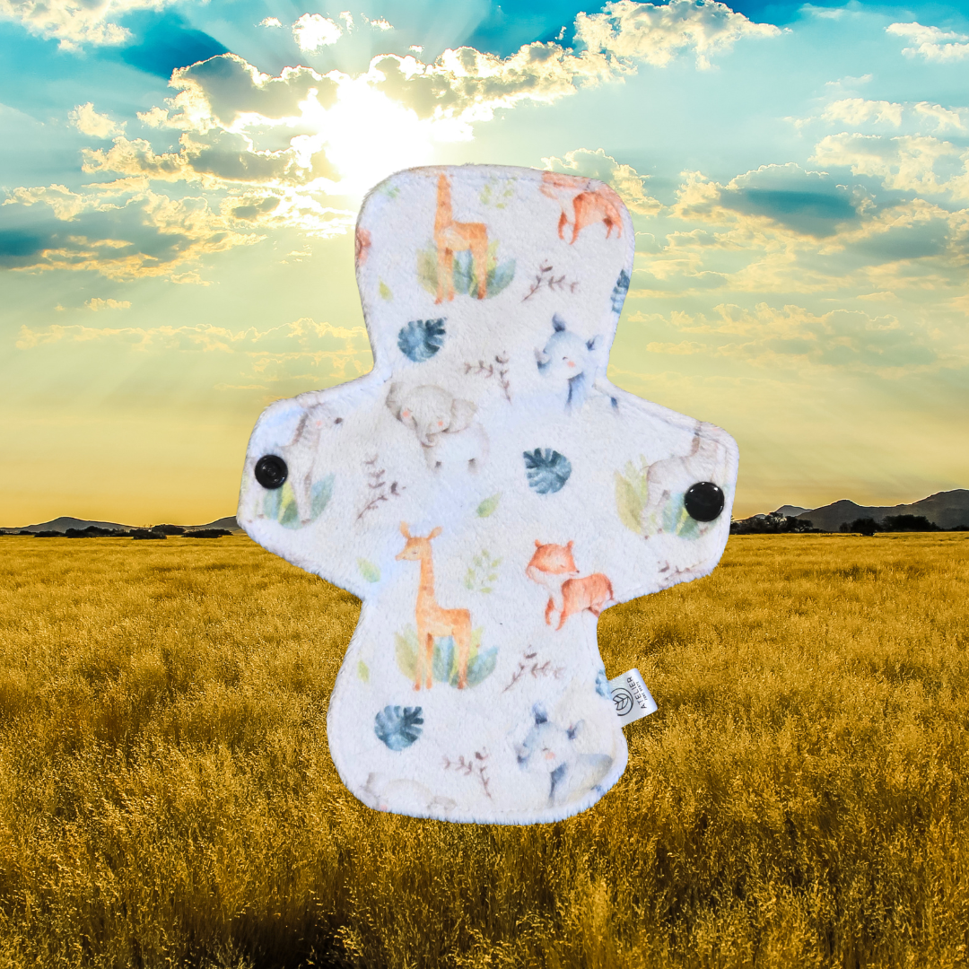 Bébé animaux - Minky- Serviette Hygiénique Lavable