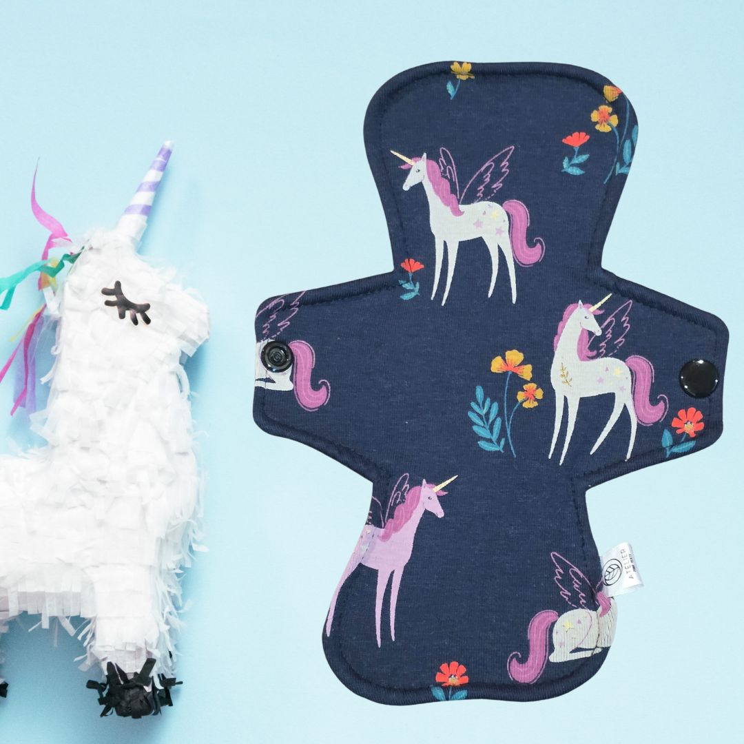 Licornes - Coton - Serviette Hygiénique Lavable - Atelier Zone Verte
