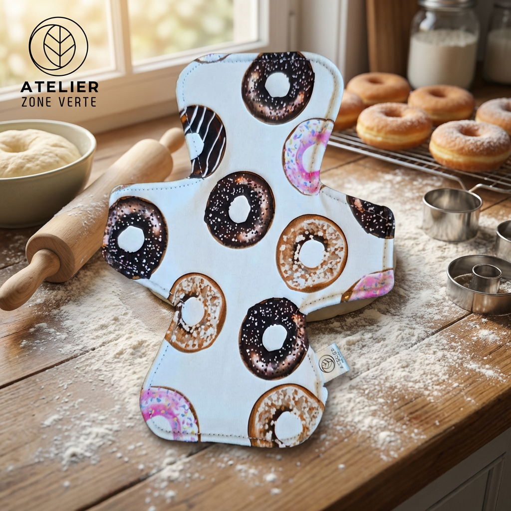 Donut-moi ton coeur ? - Coton - Serviette Hygiénique Lavable