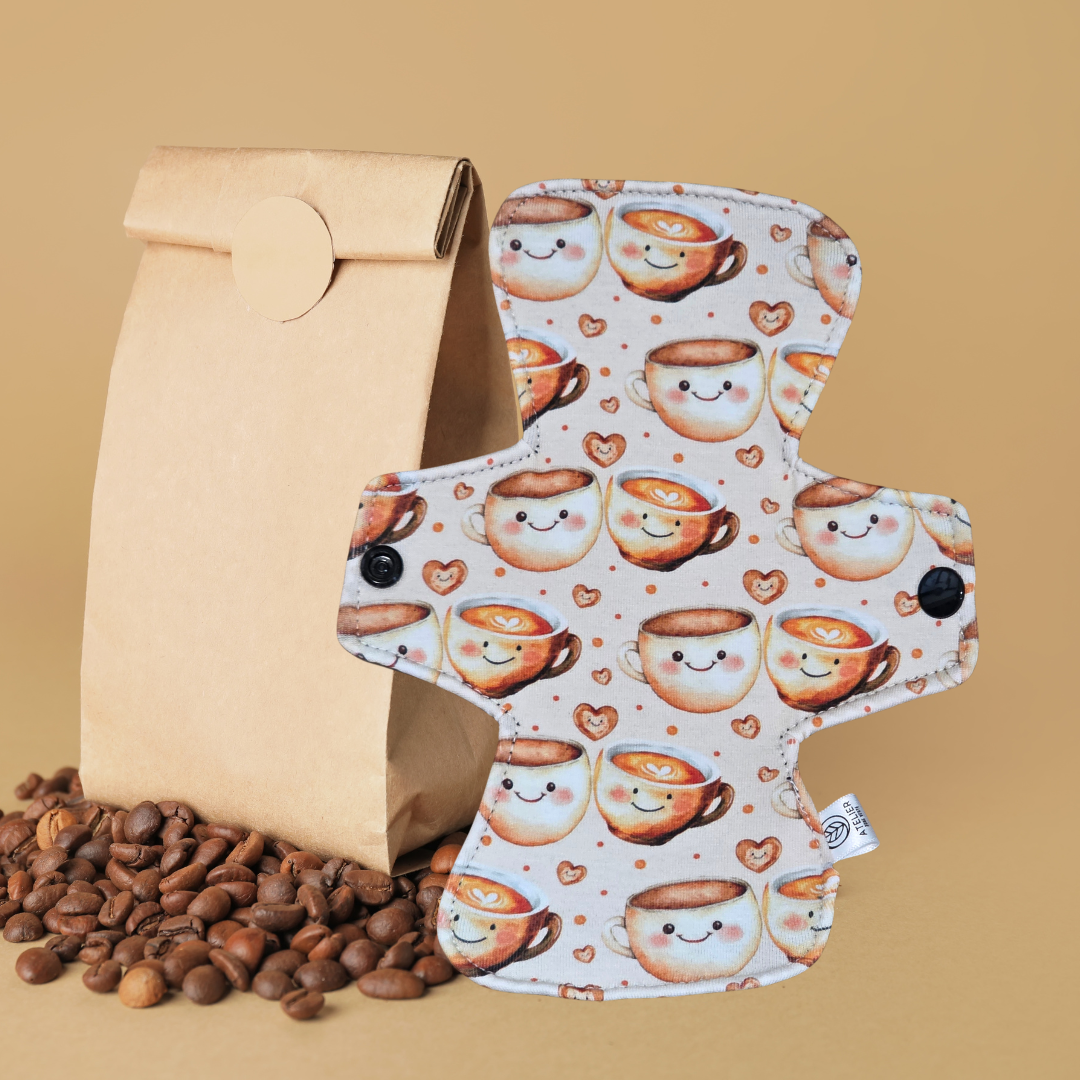 Sang Caféine - Coton - Serviette Hygiénique Lavable