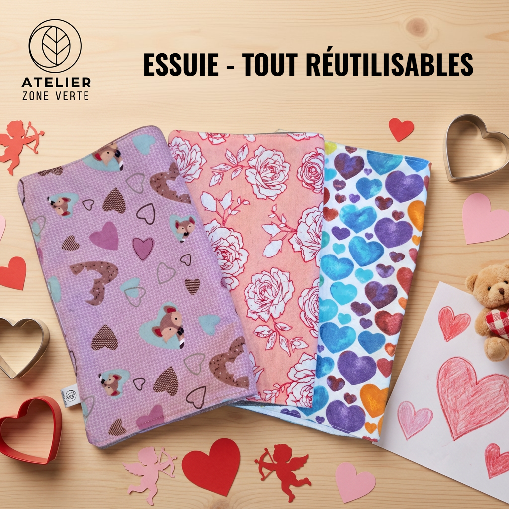 Essuie-Tout Lavables : Le Trio Parfait !