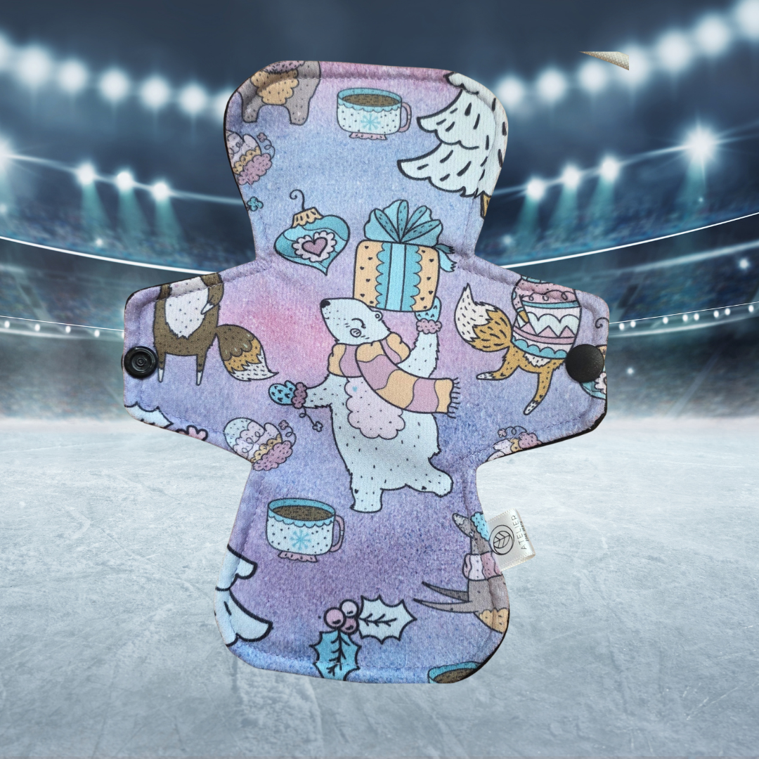 Complètement Givré - AWJ- Serviette Hygiénique Lavable - Atelier Zone Verte