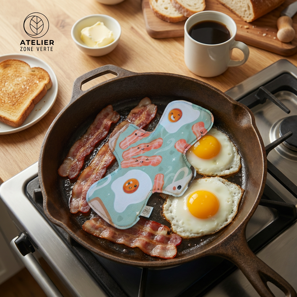 Petit déjeuner - Coton - Serviette Hygiénique Lavable