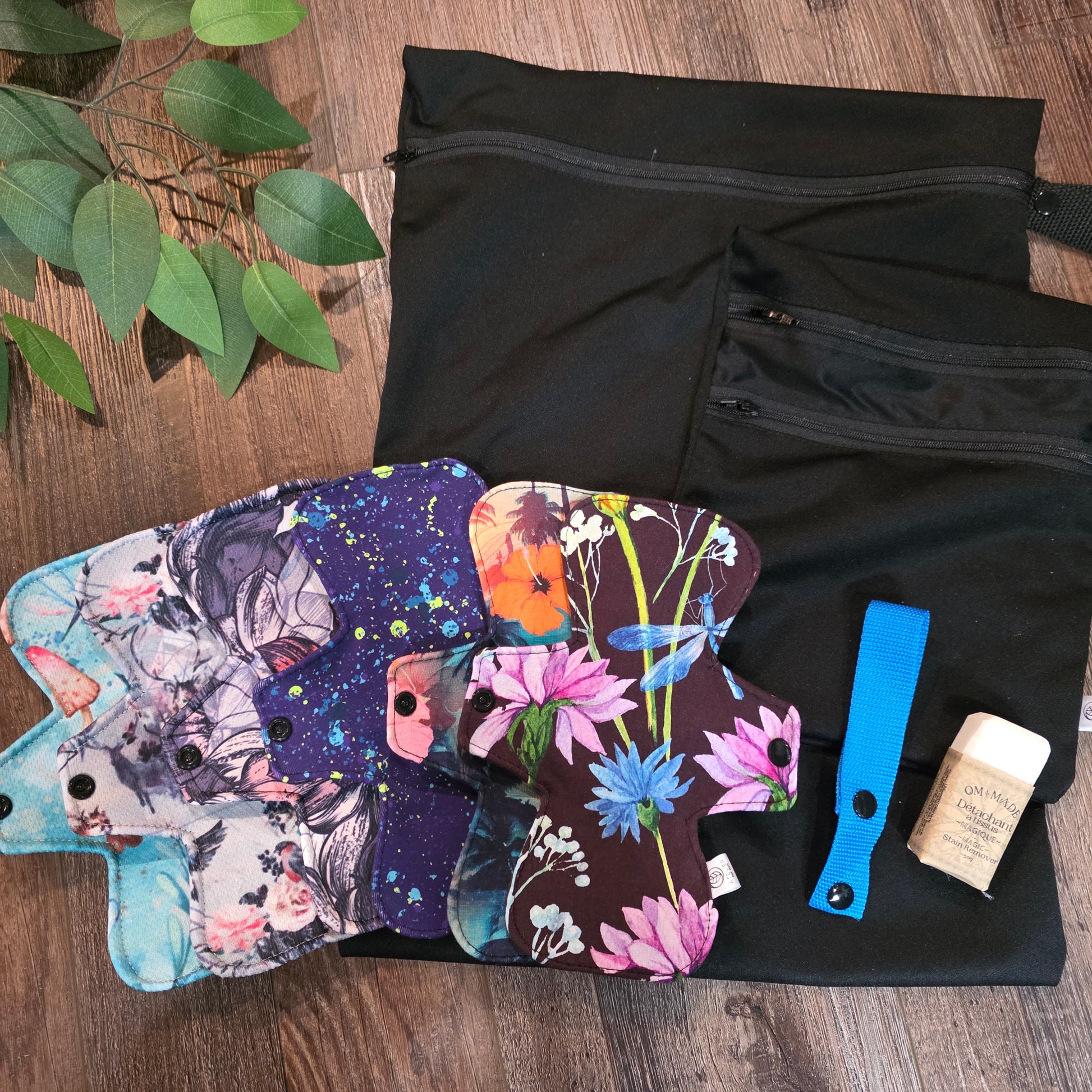 Kit de départ serviettes hygiéniques lavables avec accessoires - Atelier Zone Verte