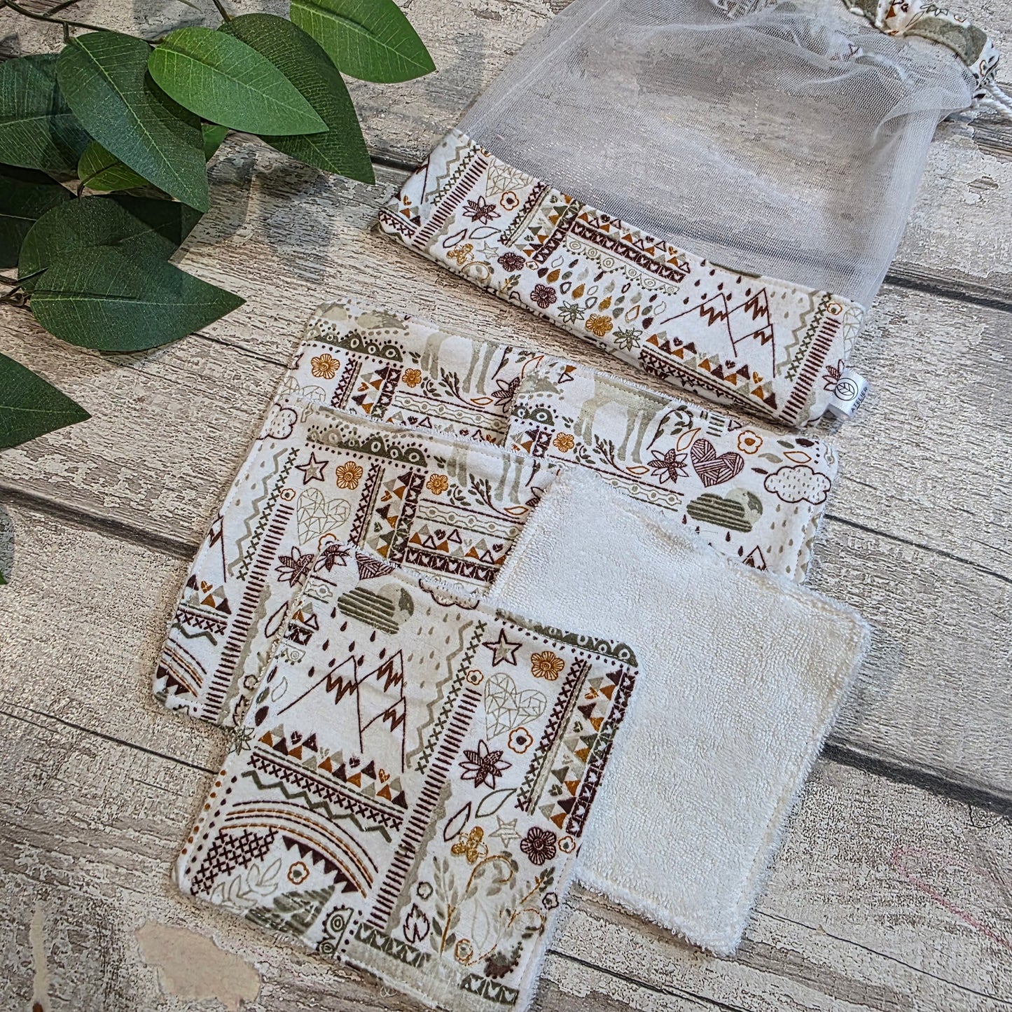 Lingettes Démaquillantes Lavables - Flanelle/Ratine avec Pochette Assortie