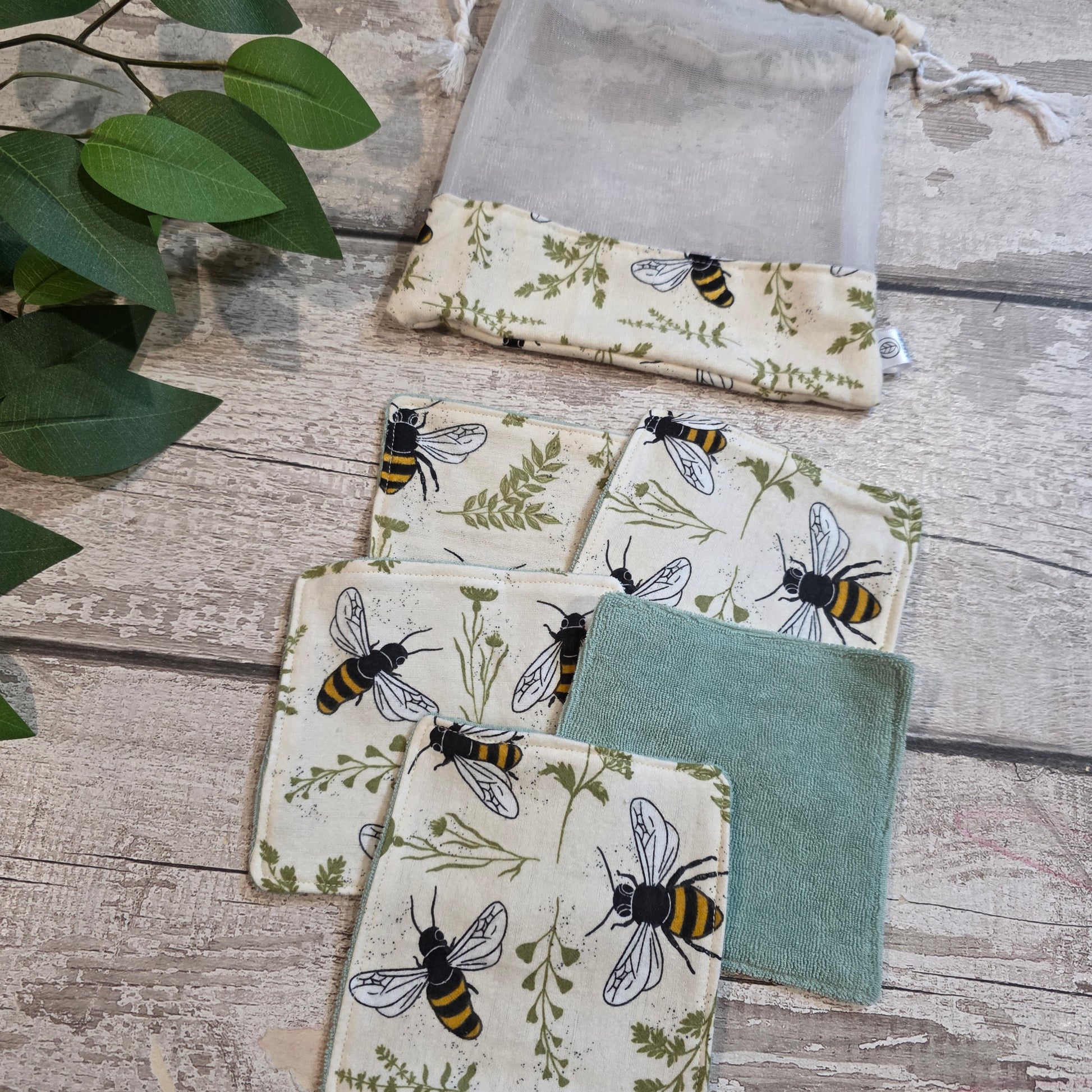 Lingettes Démaquillantes Lavables - Flanelle/Ratine avec Pochette Assortie - Atelier Zone Verte