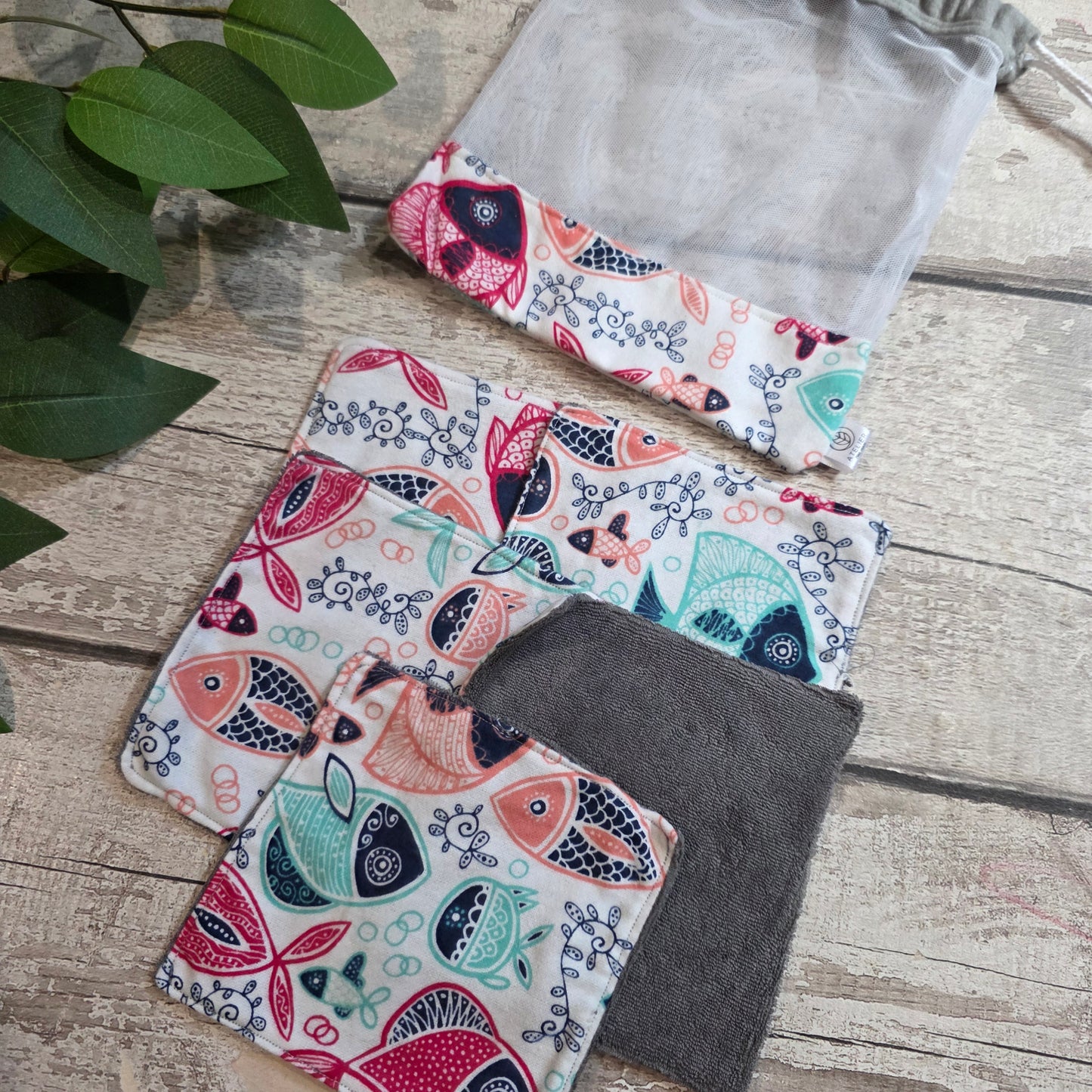 Lingettes Démaquillantes Lavables - Flanelle/Ratine avec Pochette Assortie