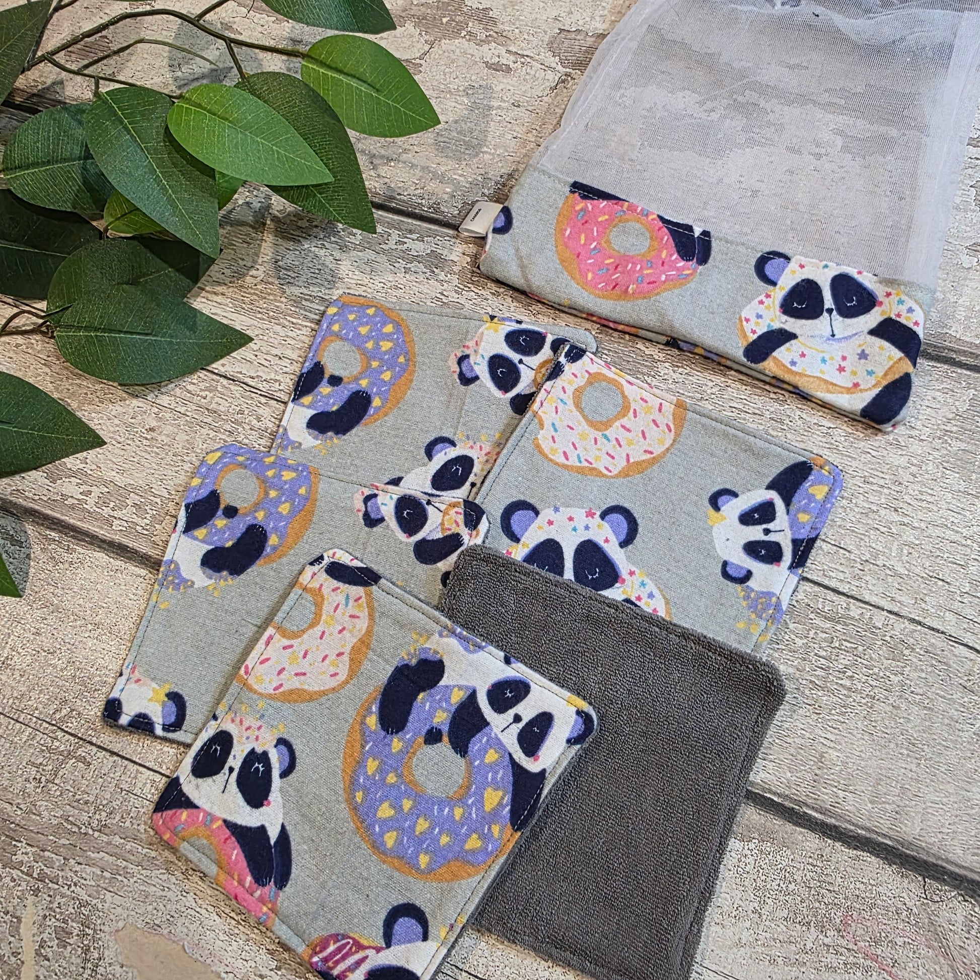 Lingettes Démaquillantes Lavables - Flanelle/Ratine avec Pochette Assortie - Atelier Zone Verte